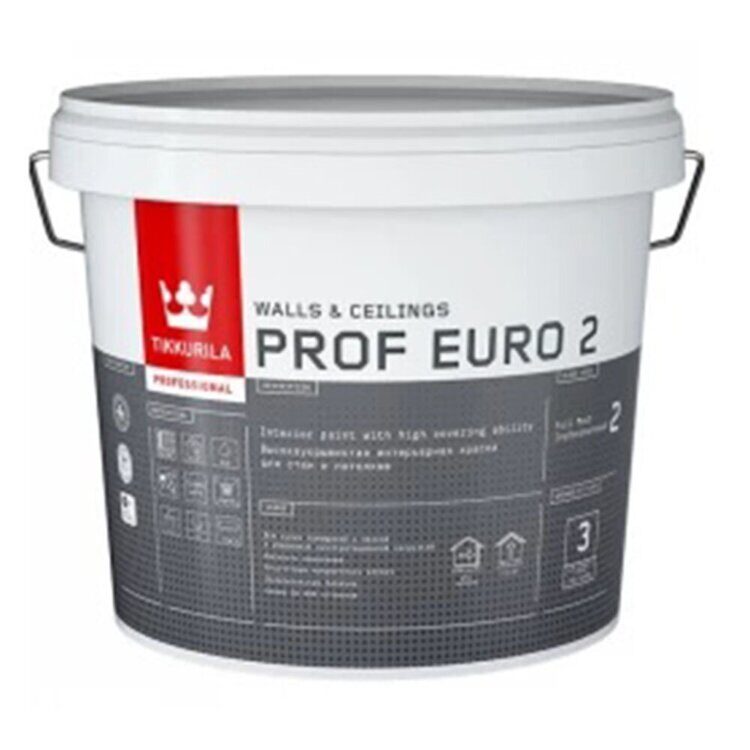 Tikkurila Prof Euro 2 (9л) Грунтовочная интерьерная краска